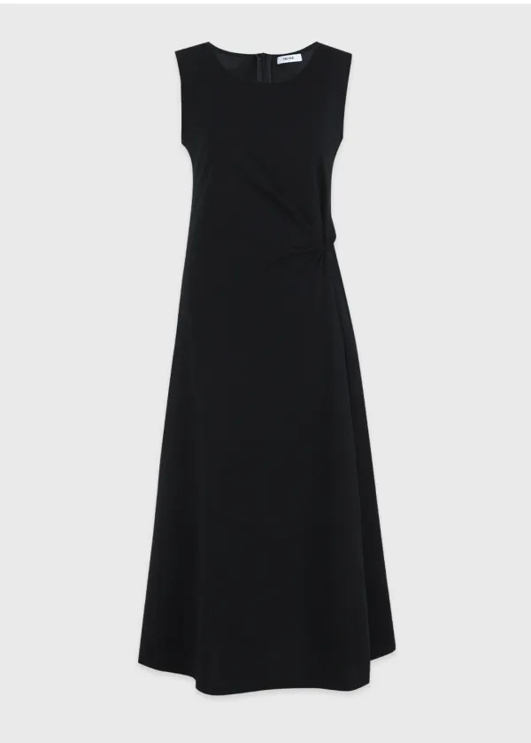  [44-120]  Ayra Twist-Detail Sleeveless Dress-Cardigan Setup  아이라 트위스트 디테일 슬리브리스 드레스-가디건 셋업 (봄-가을-여름-클래식룩-가디건-뷔스티에드레스-셋업-세미A라인-빅사이즈-자체제작) 