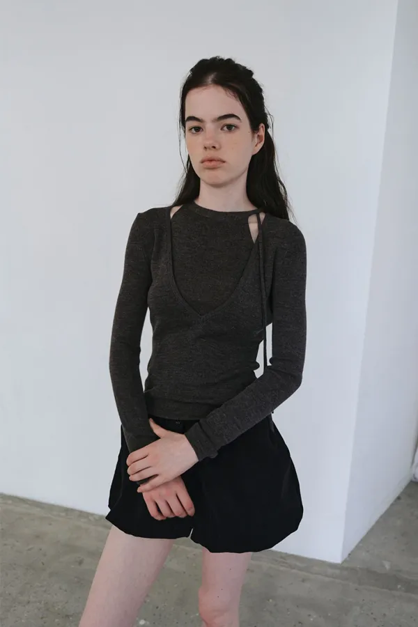 [3rd] Deep Halter Knit Set