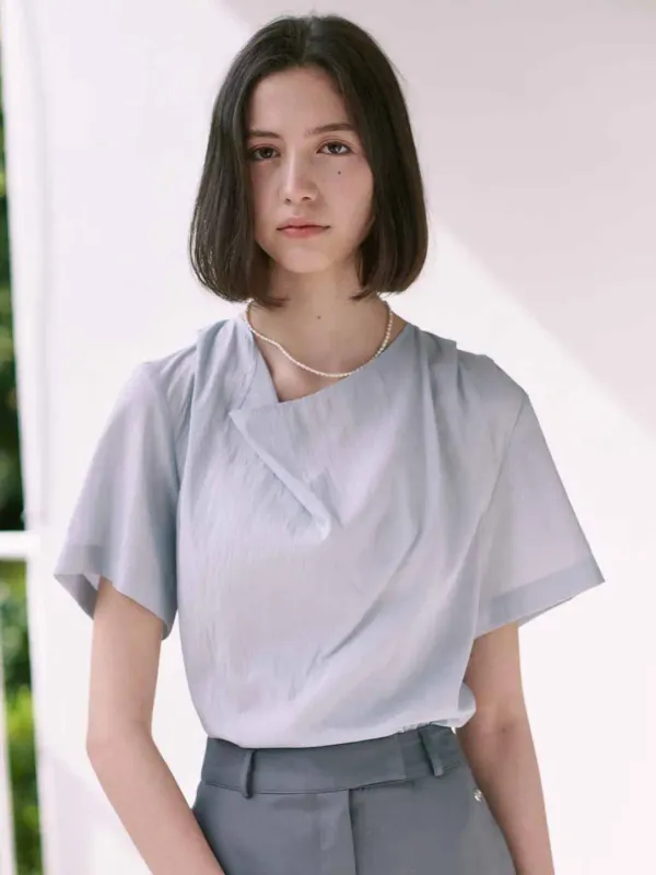 Pleats Half Blouse_2color