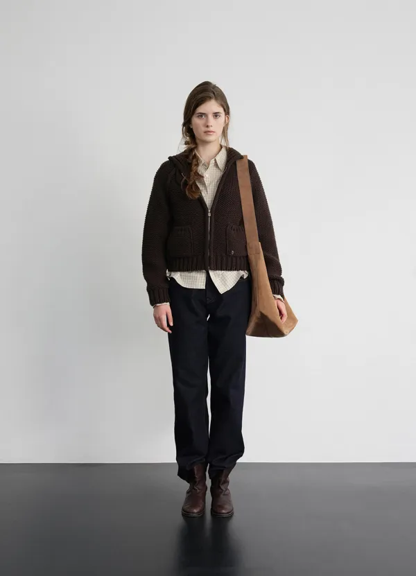 Soap Zip-Up Knit Cardigan_Deep Brown