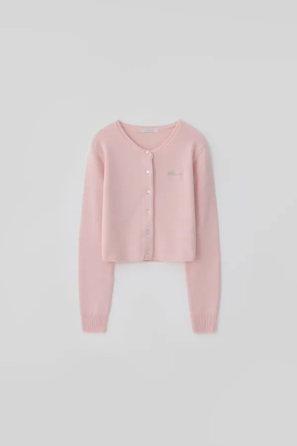 T/T Cashmere round cardigan (pink)