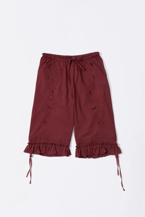 Cottage Cotton Capri Pants Red