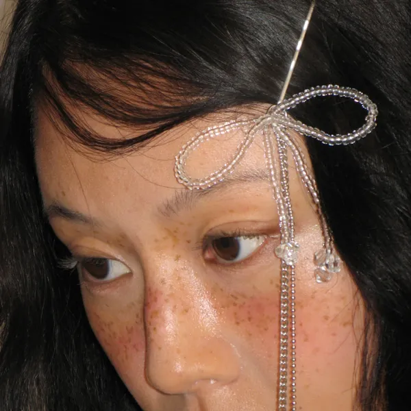 RIBBON BEADS HAIR SLIM PIN