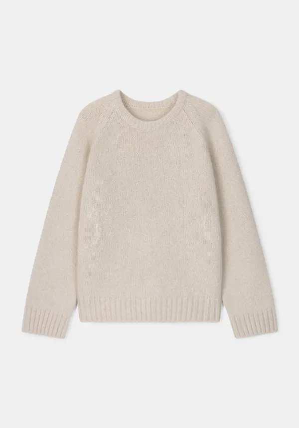 Hairy loose-fit knit (Ivory)