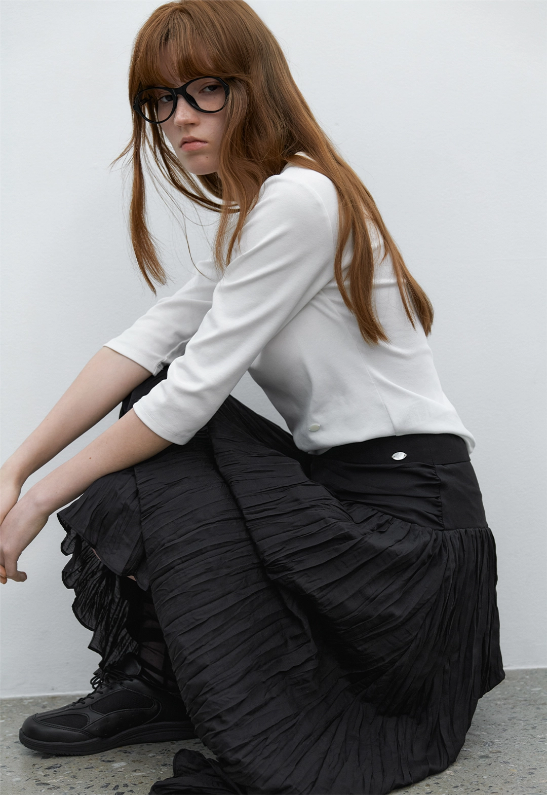 아뜰리에 나인 (SK-5077)WRINKLE SHIRRING LONG SKIRT 상품 이미지 2