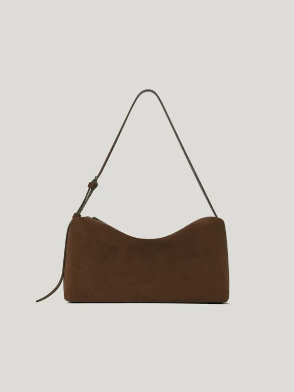 미누 스웨이드 숄더백 Minu Suede Shoulder Bag_Chocolate