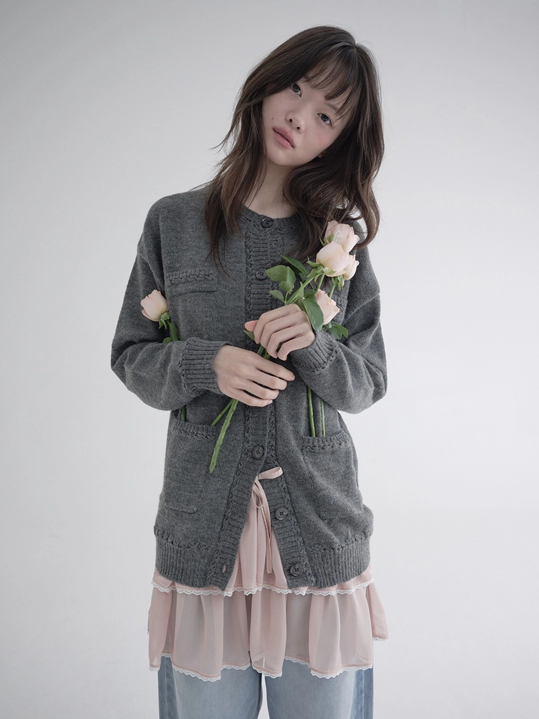 마가린핑거스 LACE CHIFFON CANCAN SKIRT (PINK) 상품 이미지 2