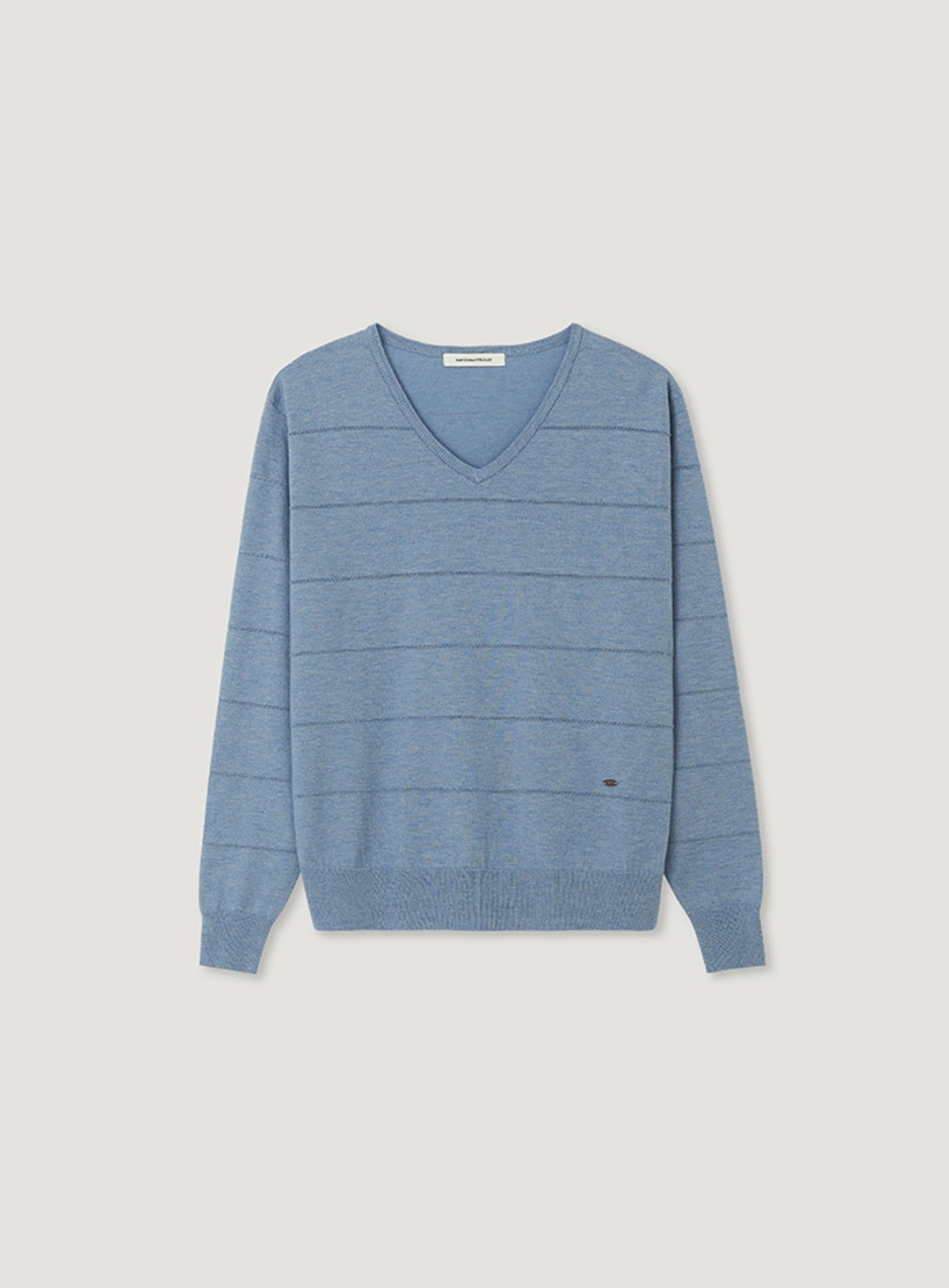 망고매니플리즈 LIVA V NECK KNIT_BLUE 상품 이미지 1