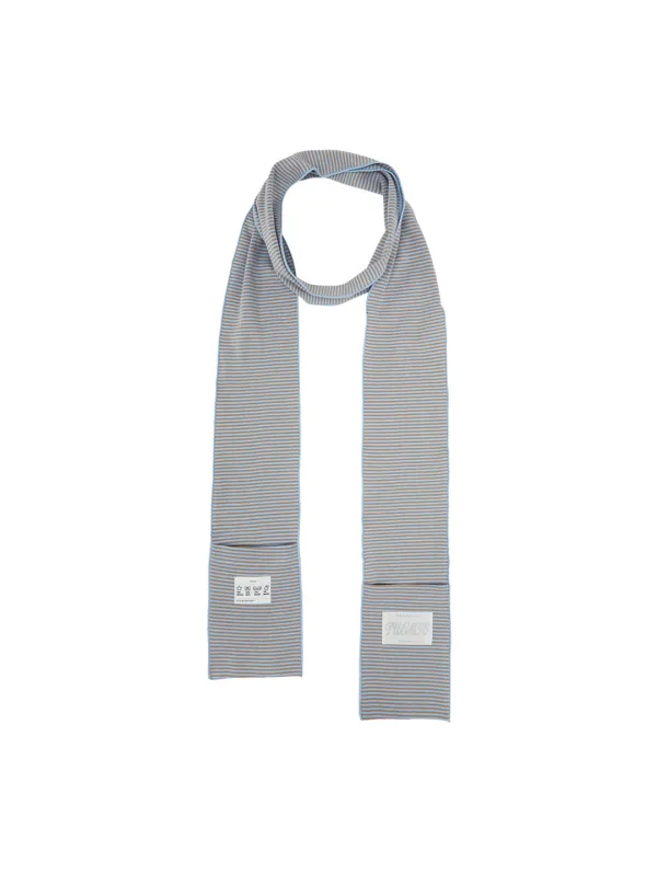 STRIPE POCKET SCARF [BABY BLUE]