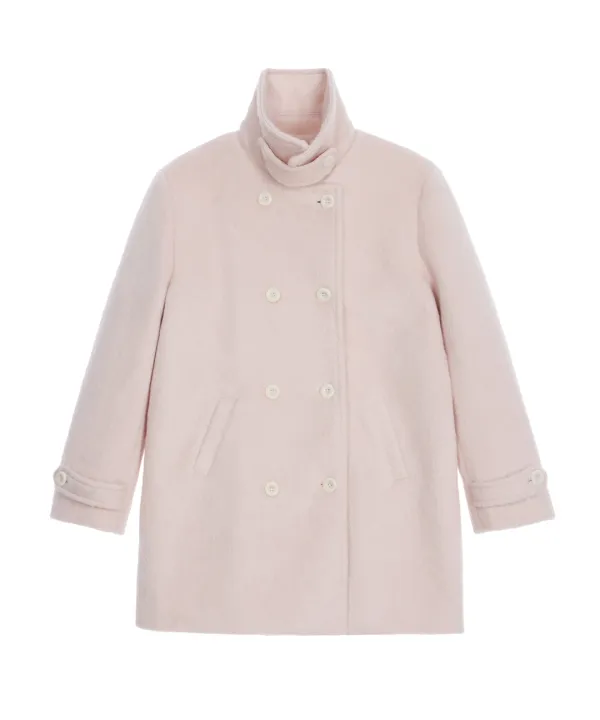 Two-button Wool Half Coat [Pink]