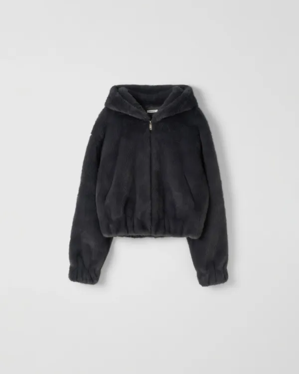 Hooded Fur Jacket [CHARCOAL]