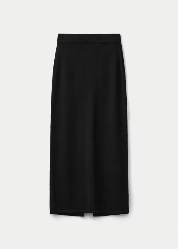 Baby alpaca maxi skirt_Black