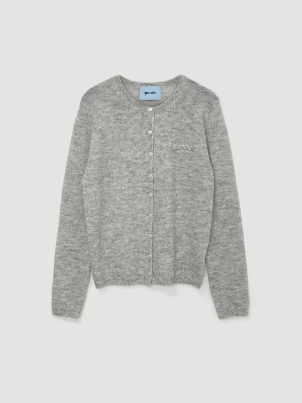 Lettering cardigan (그레이)