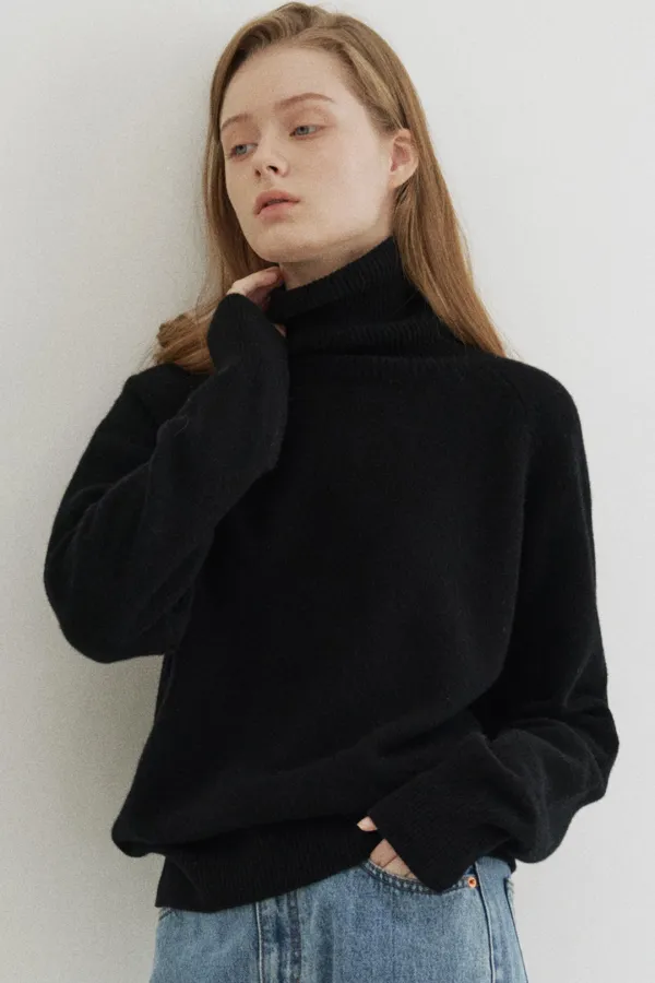 cashmere blended turtleneck (black)