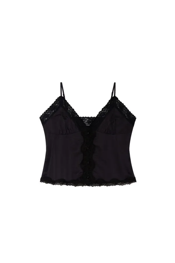 LACE SLIP SLEEVELESS TOP (BLACK)