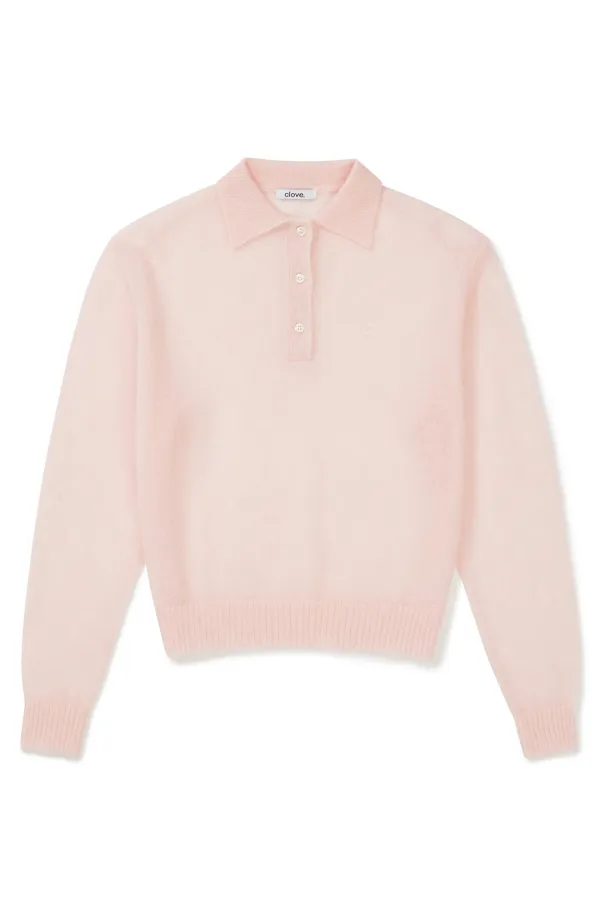 [25SS clove] Kid Mohair Collar Knit (Light Pink)