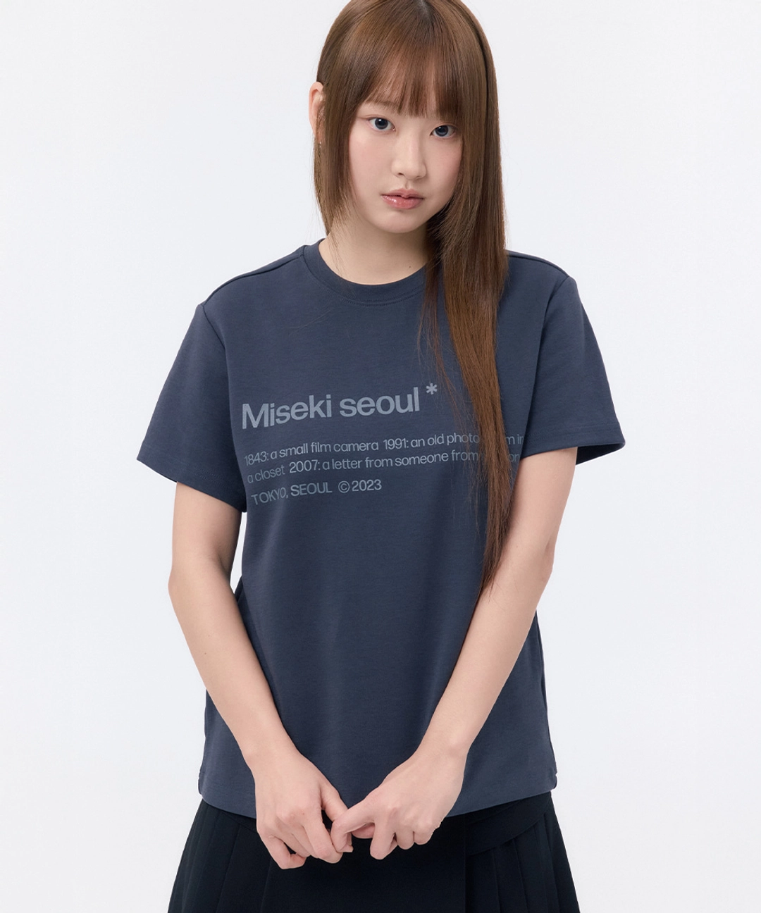 미세키서울 [Exclusive] Misekiseoul short sleeves CHARCOAL 상품 이미지 2