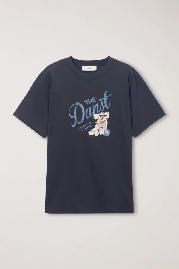 UNISEX DRAWING PUPPY T-SHIRT CHARCOAL GREY_UDTS6B127CG