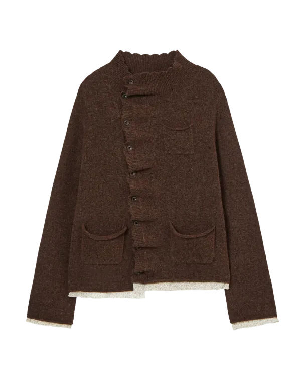 [9/23 예약발송] WRINKLE LAYERED CARDIGAN [BROWN]