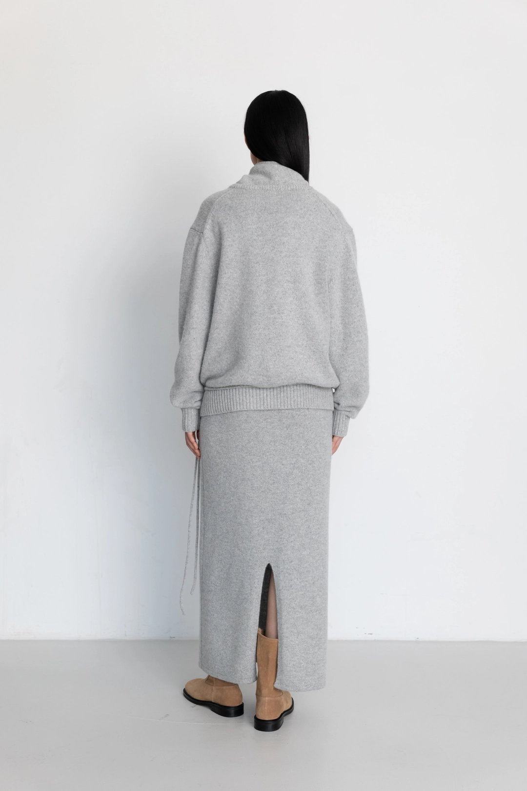 르917 ALPACA BLEND LONG SKIRT [GREY] 상품 이미지 3