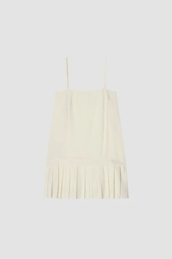 3rd) Grace Cream Pleats Mini Dress