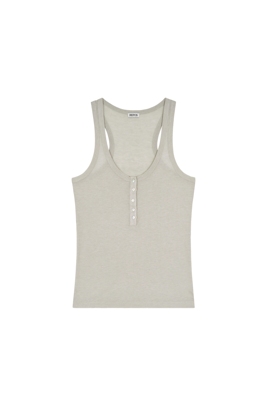 리포스 HENLEY RIBBED TANK TOP (BEIGE) 상품 이미지 1