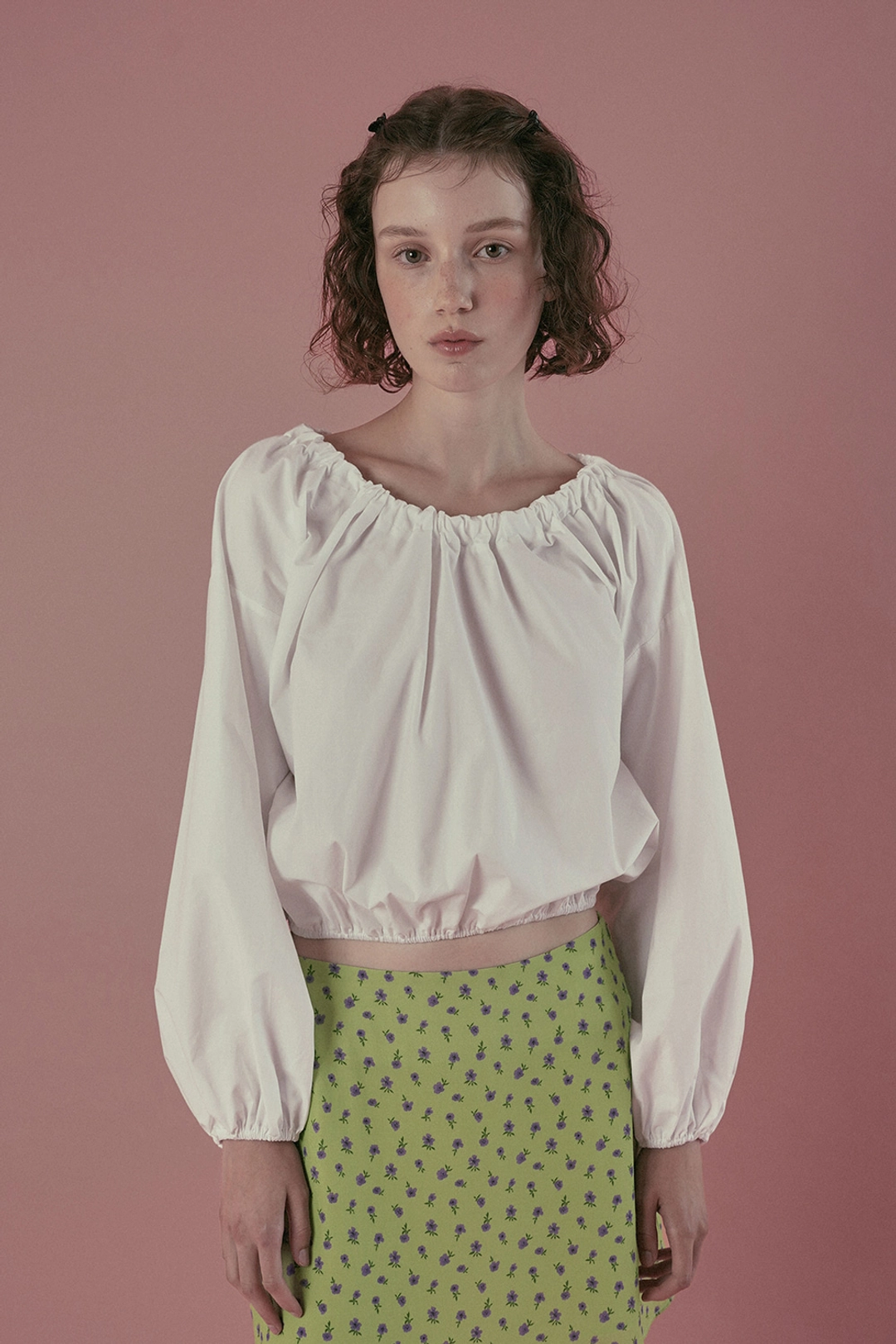 위드아웃썸머 Off ribbon tie blouse_ivory 상품 이미지 2
