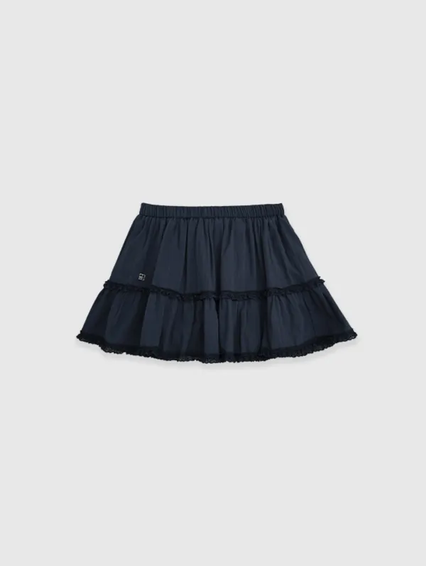 [2nd 예약주문] Flutter Frill Skirt Pants (Navy)