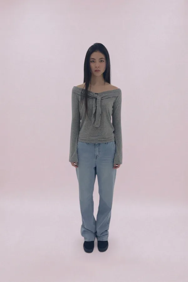 Roe ribbon t-shirt / Grey