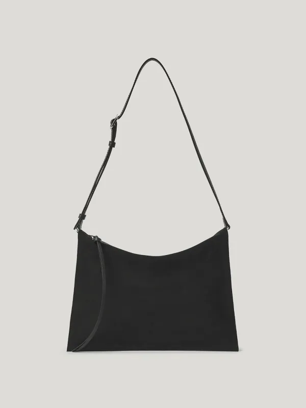 아코디언 스웨이드백 Accordion Suede Bag_Black