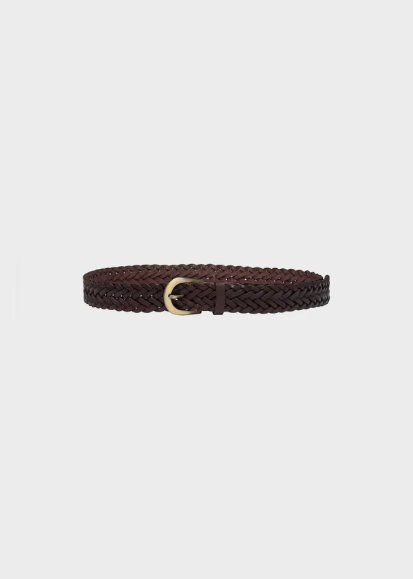 Classy Woven Leather Belt Brown