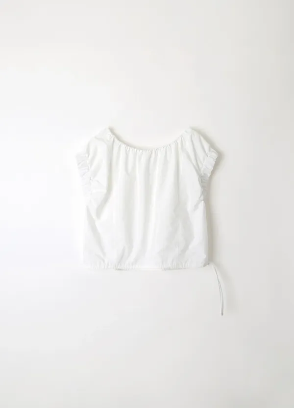 Crispy Volume Cropped Blouse - Off White