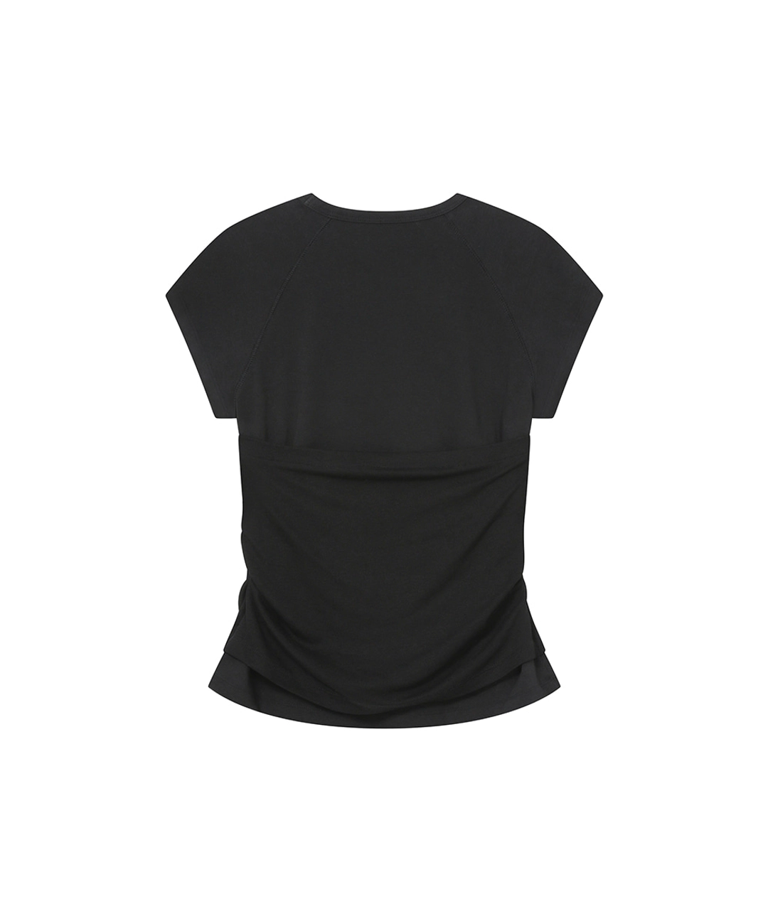 미세키서울 [Hannah X Misekiseoul] Hannah button layered short sleeve BLACK 상품 이미지 2
