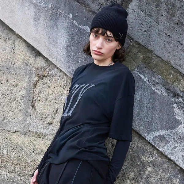 SLY OVERSIZED T-SHIRT WITH BOLERO (2-PIECE) (BLACK)