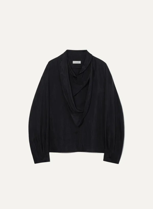 Agnes Draped Blouse Black
