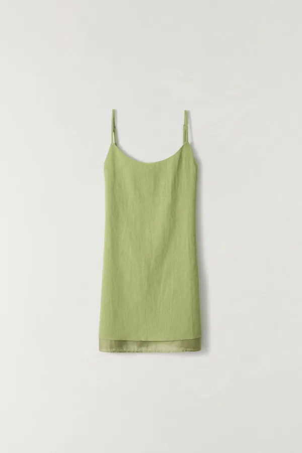 린넨 레이어드 원피스 LIGHT GREEN