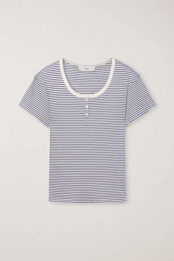CLASSIC SCOOP NECK TOP BLUE STRIPE_UDTS6B222B2
