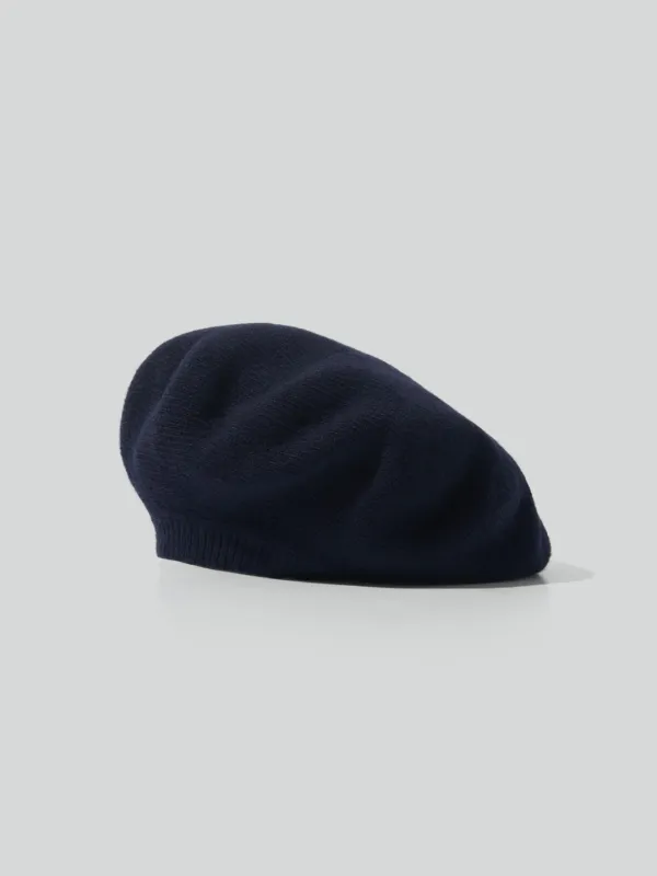 KNIT BERET (DARK NAVY)