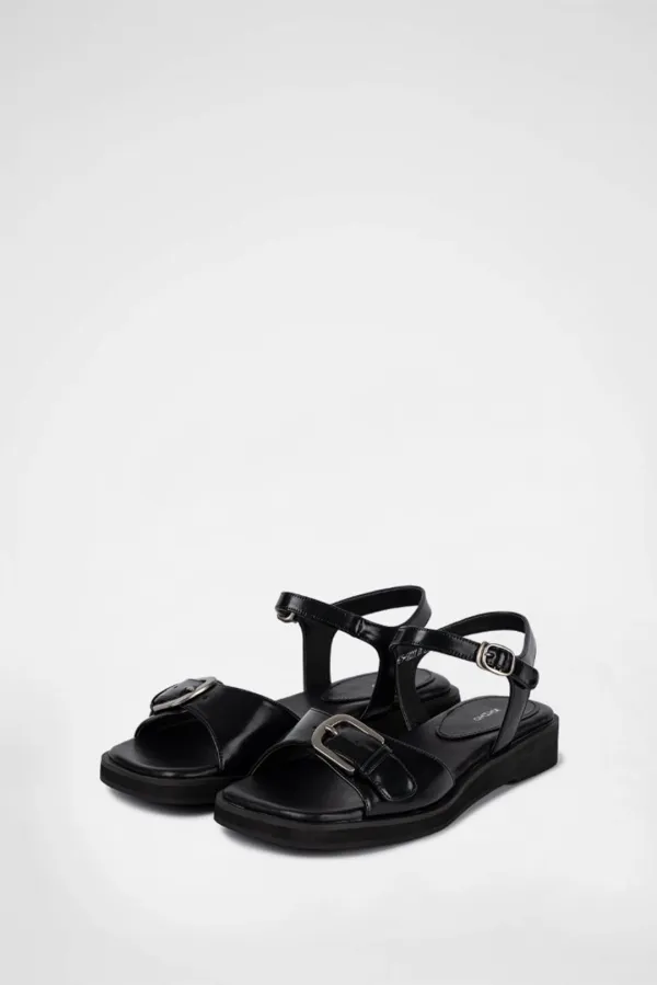 BUCKLE LIT SANDALS / BLACK