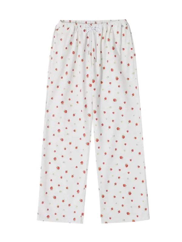 STRAWBERRY COTTON SWEAT PANTS_WHITE