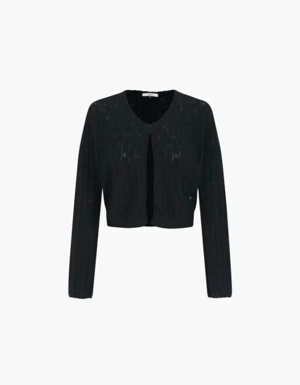 linen cotton skashi cardigan - black
