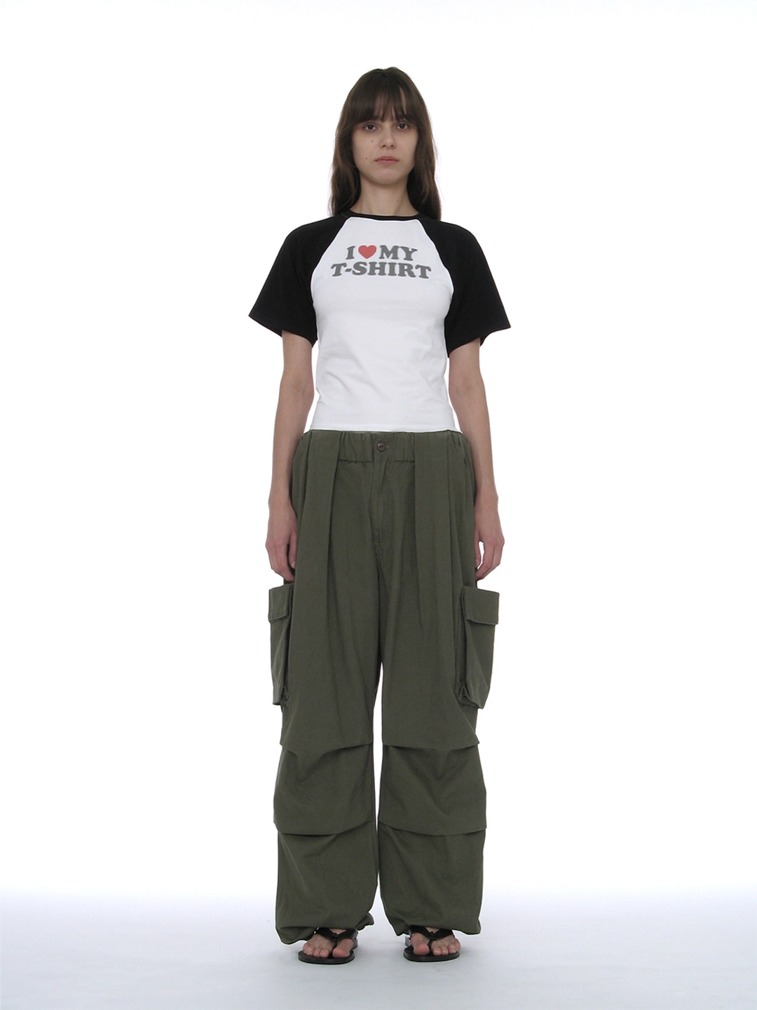 파르티멘토 [WOMEN] GATHERED WAIST CARGO PANTS_KHAKI 상품 이미지 2