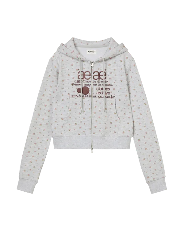 [10/28 예약발송] WEB LOGO FLOWER CROP HOOD ZIP UP [PINK]