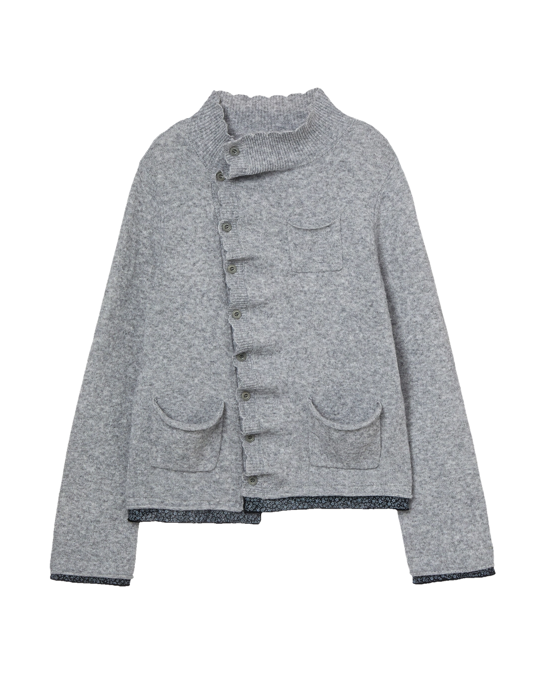 에이이에이이 [9/23 예약발송] WRINKLE LAYERED CARDIGAN [CHARCOAL] 상품 이미지 1