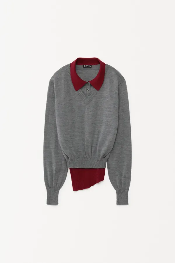 Tember Layered Knit melange gray
