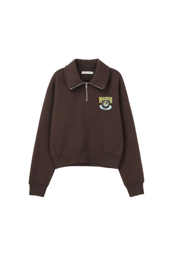 Preppy Half Zip-Up, Wine