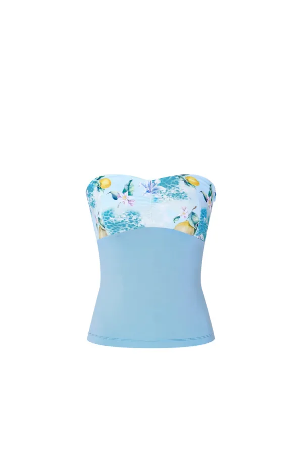 CITRUS BLOOM TUBE TOP (LIGHT BLUE)