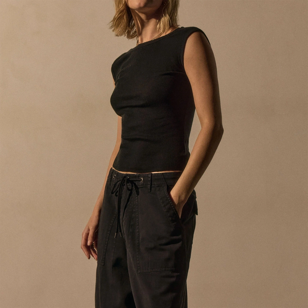 제임스펄스 Cotton Cashmere Blend Boatneck Top - Black 상품 이미지 1