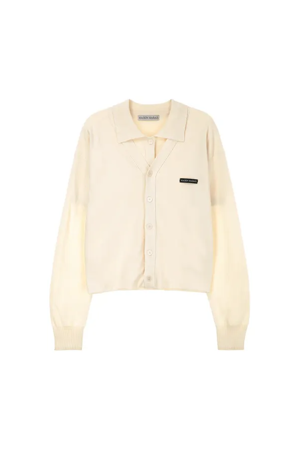2-Way Layered Cardigan, Ivory
