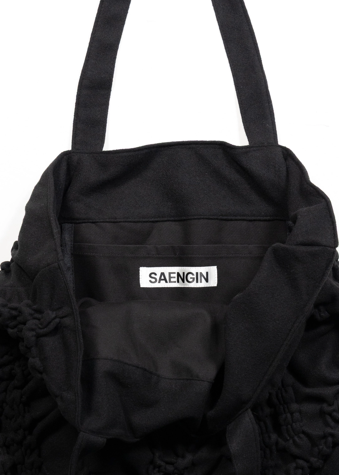 생긴 GATHERED STRUCTURED SHOULDER BAG - WOOL BLACK 상품 이미지 3